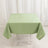 Green tablecloth on a folding table