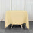 Yellow tablecloth draped over a table in a studio setting.