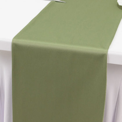 Scuba Polyester Table Runner 12"x108" Dusty Sage Green - Wrinkle-Free Table Linen