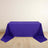 Purple tablecloth draped over a table on a plain background.