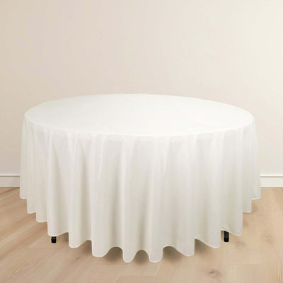 Scuba Round Tablecloth 108" Ivory - Wrinkle Free Table Cover