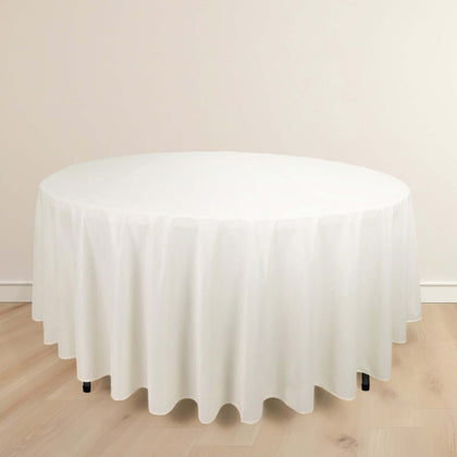 Scuba Round Tablecloth 108" Ivory - Wrinkle Free Table Cover
