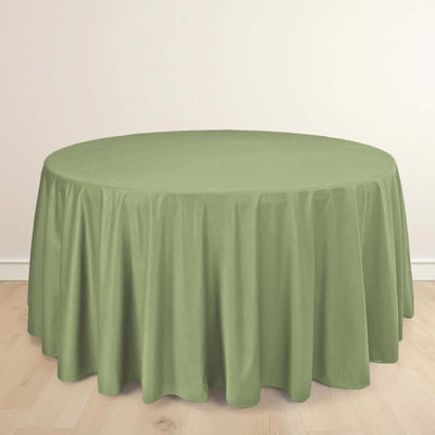 Scuba Round Tablecloth 120" Dusty Sage Green - Seamless & Wrinkle Free Table Cover