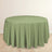 Green round tablecloth in a studio-style shot.