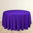 Purple round tablecloth on a light wooden floor.