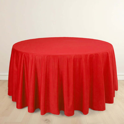 Scuba Round Tablecloth 120" Red - Seamless & Wrinkle Free Table Cover