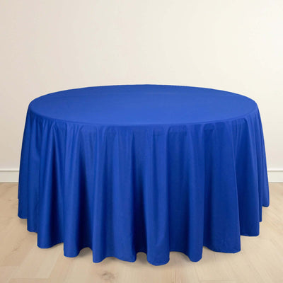 Scuba Round Tablecloth 120" Royal Blue - Seamless & Wrinkle Free Table Cover