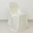 White satin chair cover draped over a chair, showcasing its elegant design.
