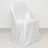 White chair cover draped over a standard chair in studio-style isolation shot