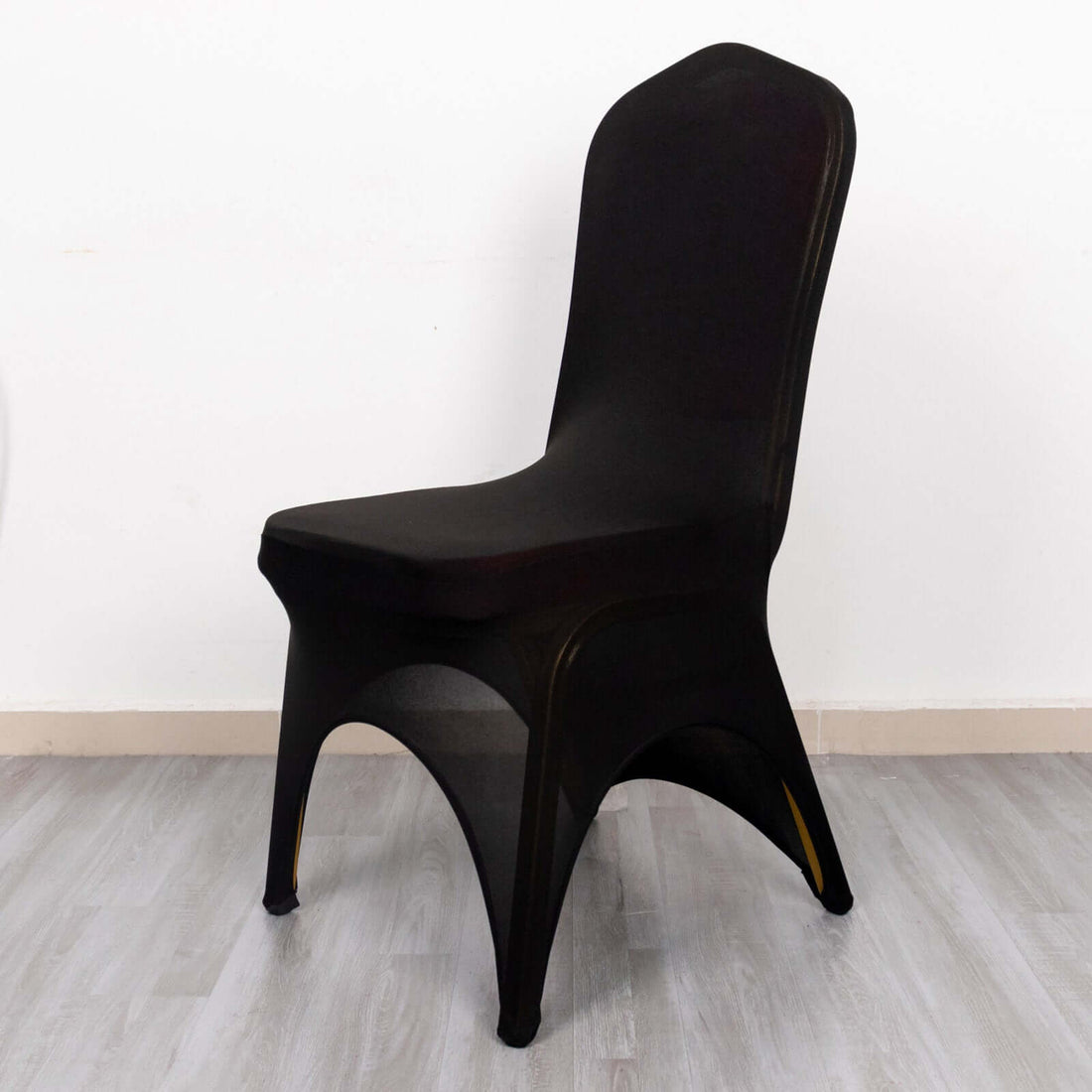 Black chair with sleek design on a plain background