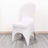 White chair cover on a plain backdrop, showcasing its sleek design.