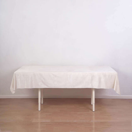 Premium Velvet Rectangle Tablecloth 60"x102" Ivory - Soft Textured Feel Reusable Table Cover