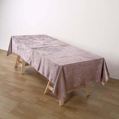 Premium Velvet Rectangle Tablecloth 60"x102" Mauve -Soft Textured Feel Reusable Table Cover