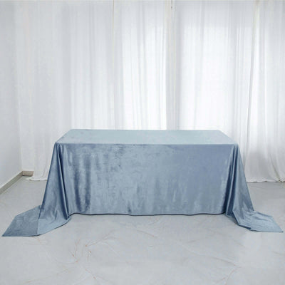 Premium Velvet Rectangle Tablecloth 90"x132" Dusty Blue - Soft Textured Feel Reusable Seamless Table Cover
