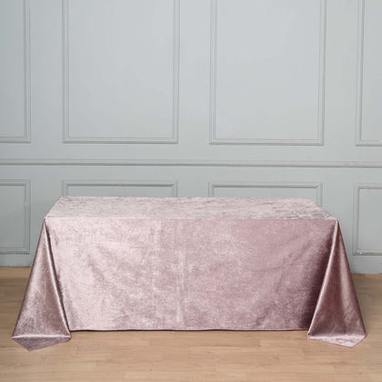 Premium Velvet Rectangle Tablecloth 90"x132" Mauve - Soft Textured Feel Reusable Seamless Table Cover