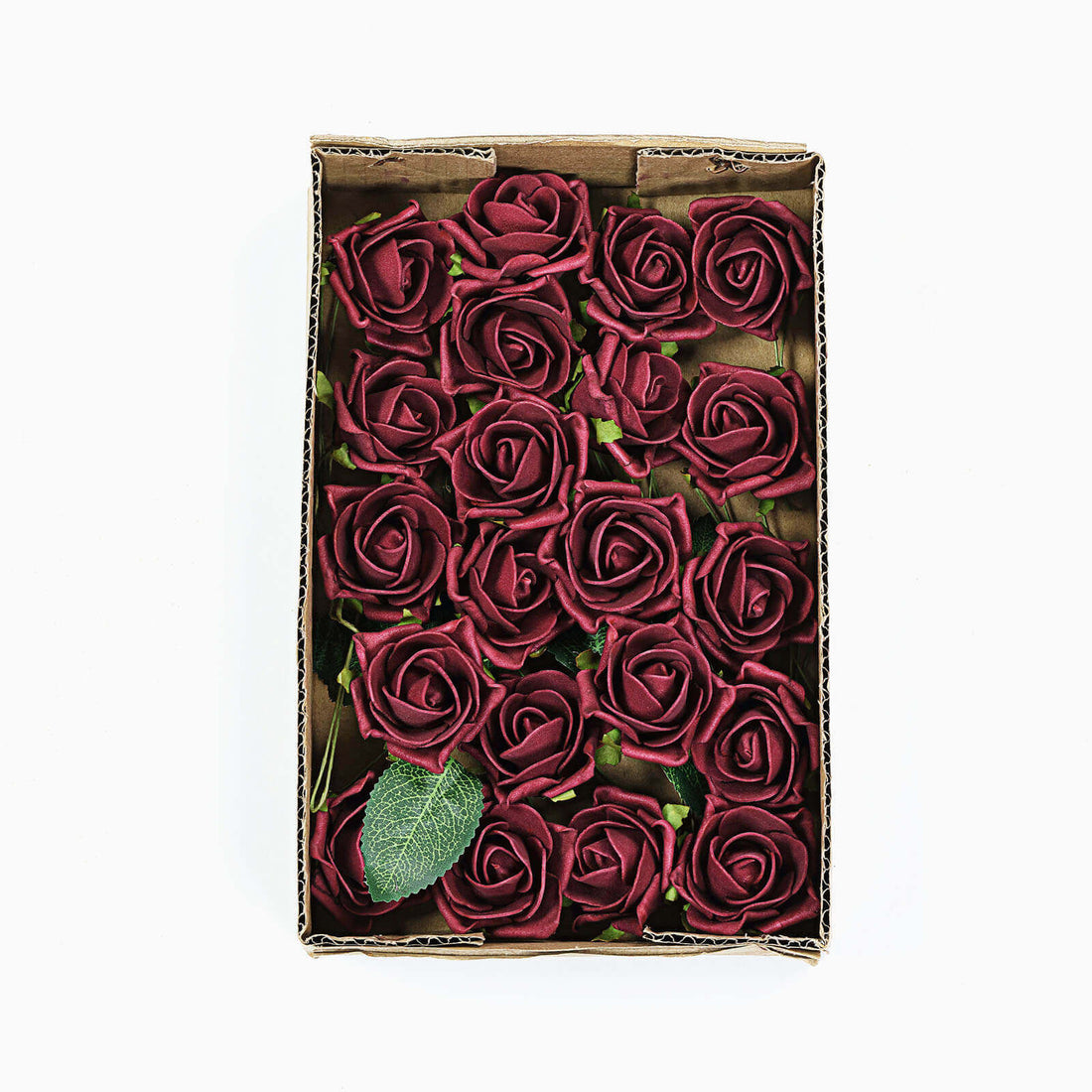 24 Burgundy Artificial Foam Roses | eFavormart