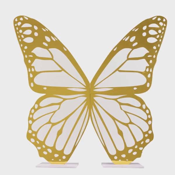 Large white and gold butterfly foamboard stand party prop.