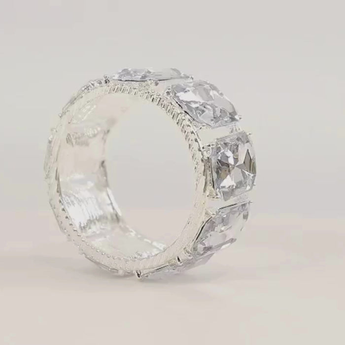 Clear crystal diamond gem napkin ring for elegant table settings.