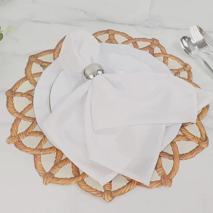 Brown disposable table placemats for elegant dining settings.
