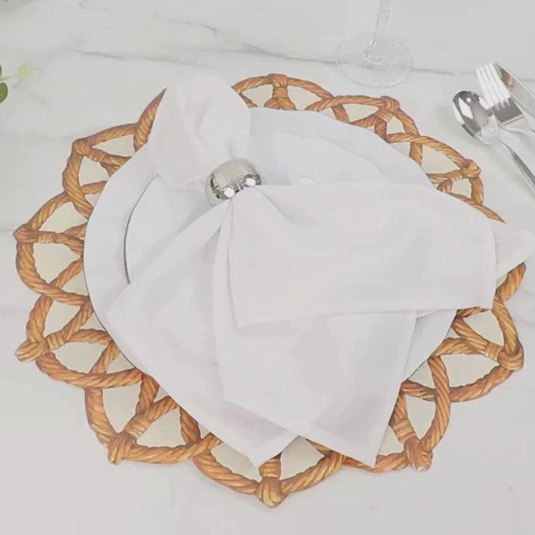 Brown disposable table placemats for elegant dining settings.
