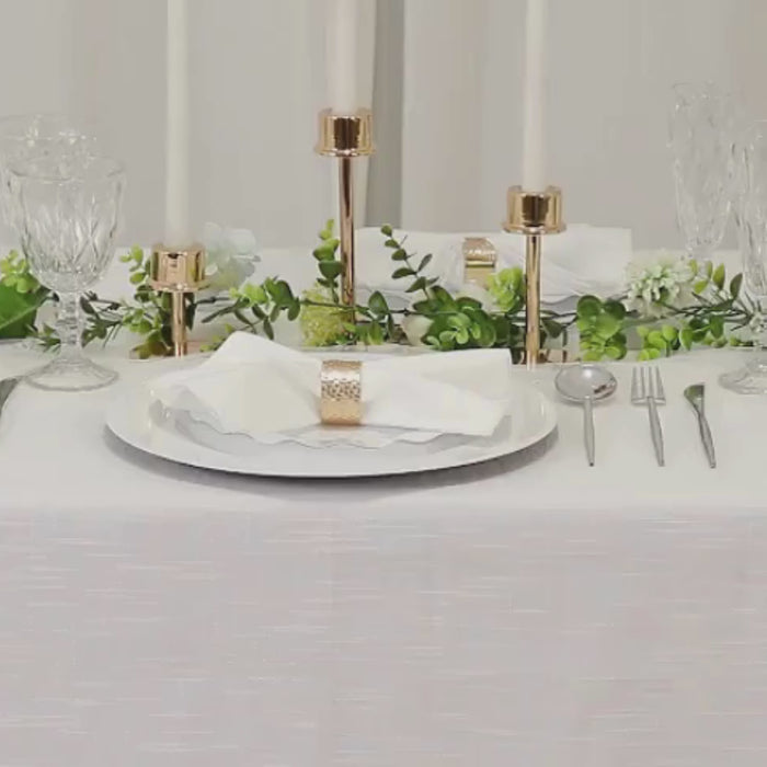 White 13" round acrylic charger plates with beaded rim for elegant tabletop decor.