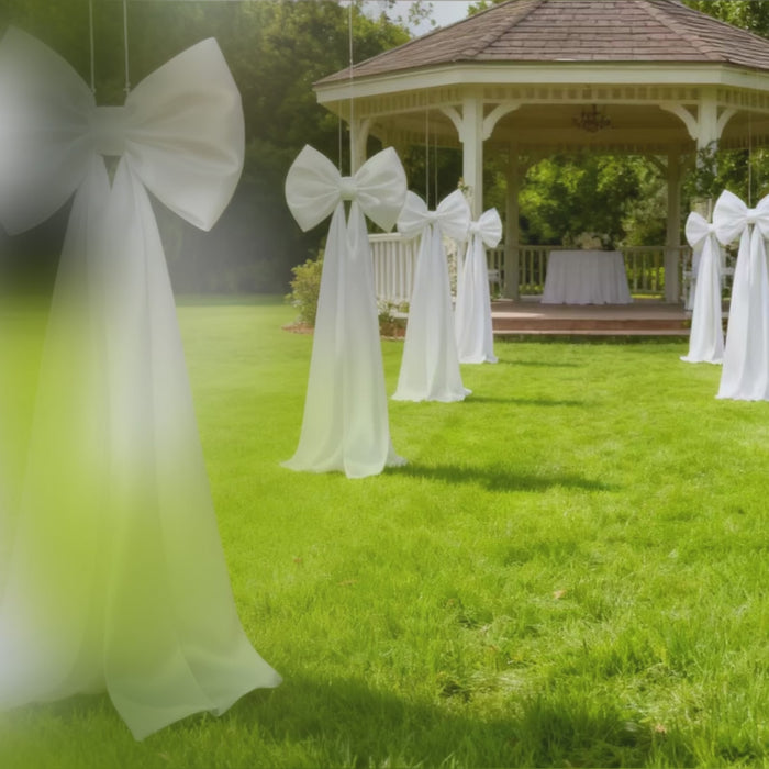 7ft giant white bow tie décor for weddings and events.
