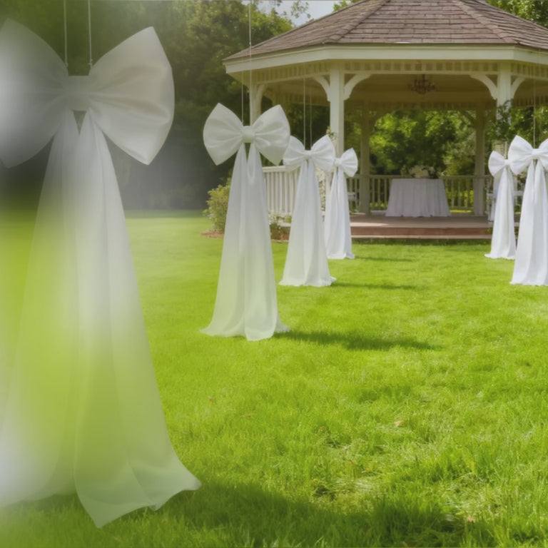 7ft giant white bow tie décor for weddings and events.