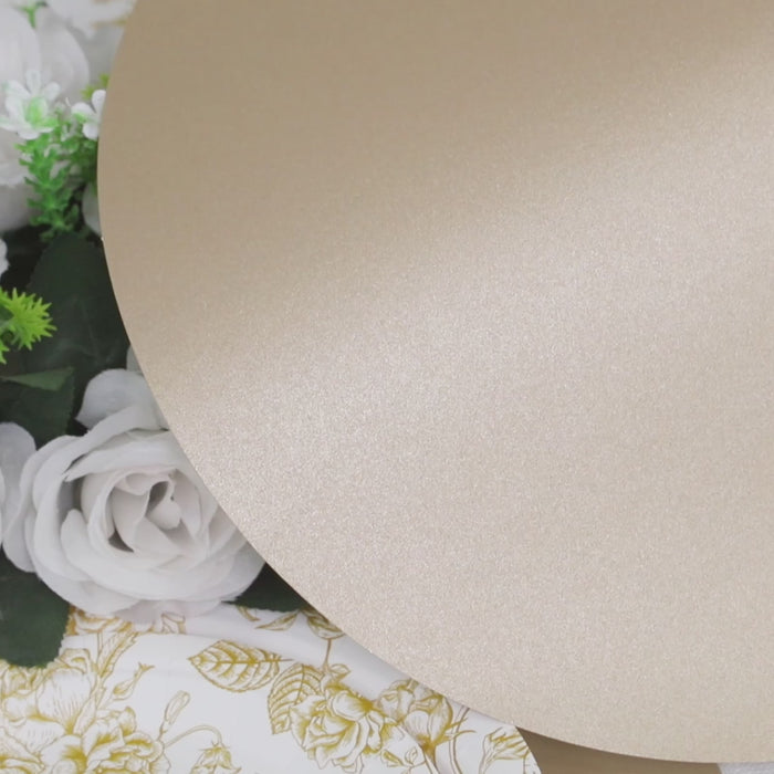 Taupe disposable paper placemats, 13" round, 50 pack.