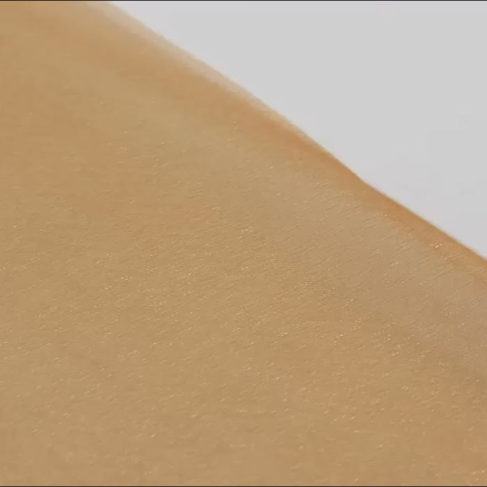 Champagne gold sheer table runner, 9ft long, perfect for elegant decor.