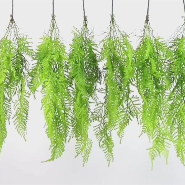 asparagus fern hanging plant 10 Pack 32” Artificial Hanging Fern Bushes – Asparagus Trailing Plants For Green Wall, Vertical Garden & Vase Filler