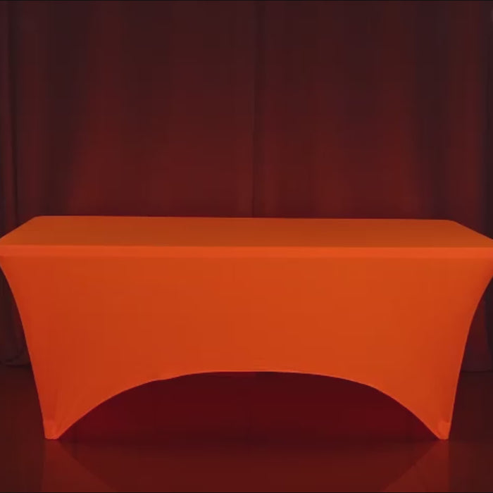 Glow Neon Orange Fitted Tablecloth for 6ft Rectangular Tables