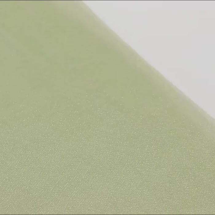 Dusty sage green sheer table runner, 9ft long, wrinkle-free decor.