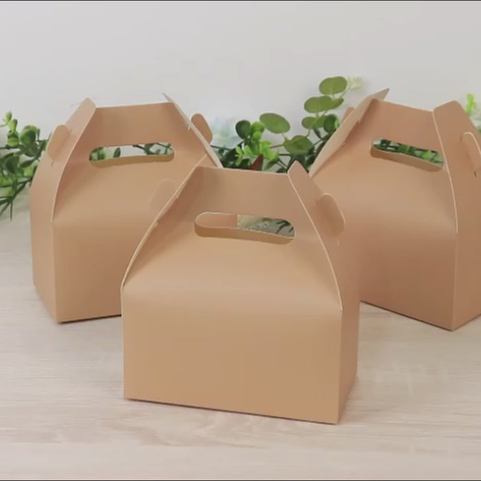 Matte nude gable gift boxes for party favors, set of 25.