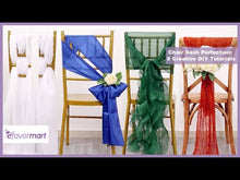 1 Set Fuchsia Chiffon Hoods With Ruffles Willow Chair Sashes