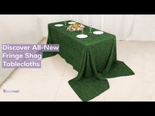Green Fringe Shag Polyester Round Tablecloth 120"