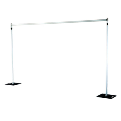 Aluminum Adjustable Backdrop Stand with Heavy Duty Steel Base Plate, Commercial Grade DIY Pipe and Drape Photography Background Frame - 12ft
