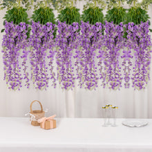 5 Pack Purple Silk Artificial Hanging Wisteria Flower Garland Vines 44 Inch