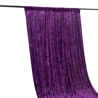 Crushed Velvet Backdrop Curtain – Purple 5ft x 12ft Event Drape with Rod Pocket, Privacy Panel for Photo Booths & Events