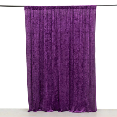 Crushed Velvet Backdrop Curtain – Purple 8ft x 8ft Event Drape with Rod Pocket, Privacy Panel for Photo Booths & Events