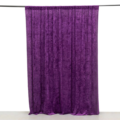 Crushed Velvet Backdrop Curtain – Purple 8ft x 8ft Event Drape with Rod Pocket, Privacy Panel for Photo Booths & Events