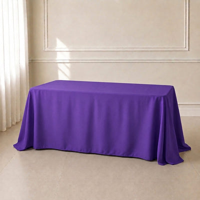 Polyester Rectangle Tablecloth 90"x132" Purple with Seamless Finish
