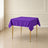 purple polyester square table overlay