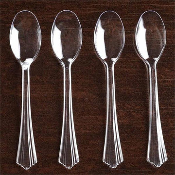 Clear Heavy Duty Plastic Spoons for Versatile Use