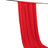 Red fabric draped elegantly from a black rod against a white background.