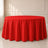Red polyester round tablecloth, 120 inches, durable and seamless table cover.