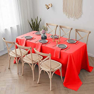 Add Elegance to Your Event with the Red Seamless Polyester Rectangular Tablecloth