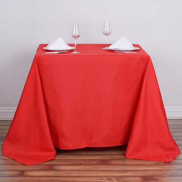 Add Elegance to Your Event with the Red Seamless Square Polyester Tablecloth
