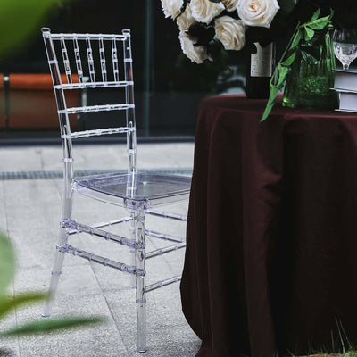 Resin Transparent Chiavari Chair Clear - Armless Stackable Design for Sophisticated Events