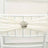 Silver crown decor on white chair sash for elegant events.