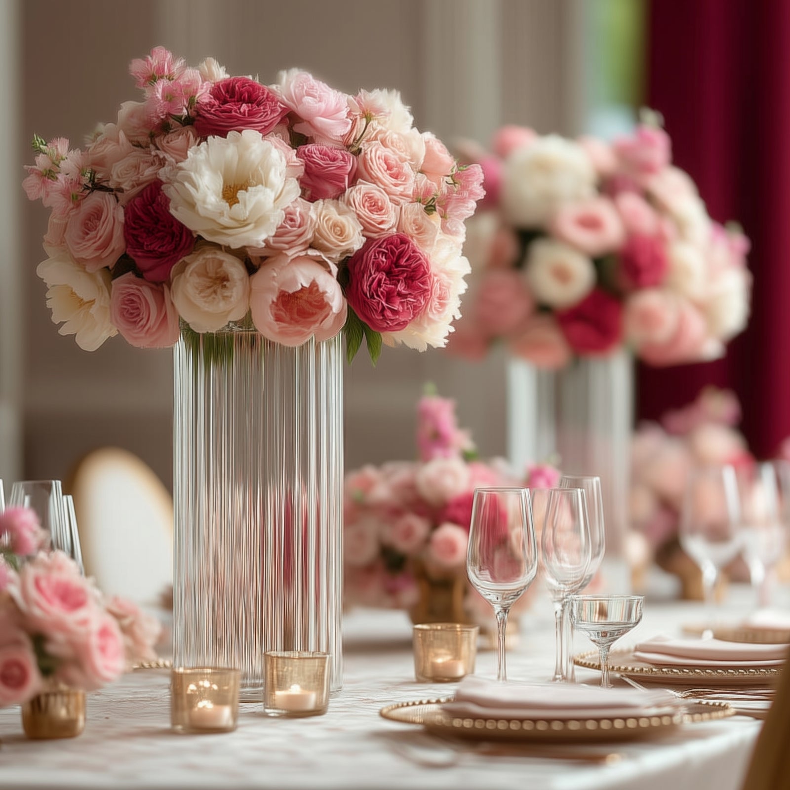 Efavormart Ribbed Cylinder Vase